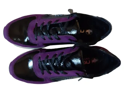 Rieker Damen Sneaker Low Gr. 40 Lila Schnürung Reißverschluss