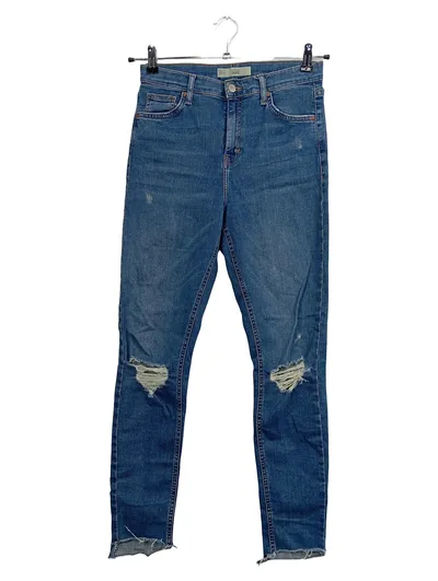 Topshop Moto Jamie Damen Destroyed Jeans Skinny W30/L32 Blau Ripped