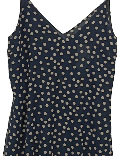 ZARA BASIC Damen Trägerkleid Punkte Blau Gr. 36 Freizeitkleid