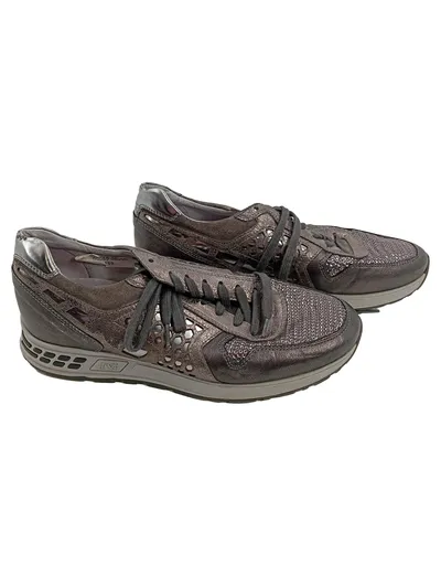 NEROGIARDINI Damen Sneaker low Gr. 39 Grau Modisch Pailletten