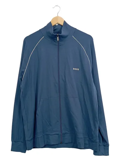 BOSS Herren Trainingsjacke Gr. 52/XL Blau Sportlich Reißverschluss