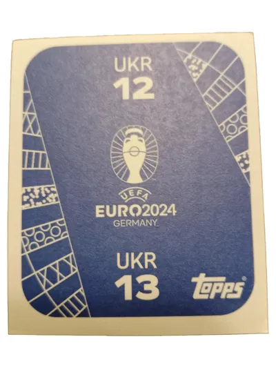 Topps UEFA EURO 2024 Ukraine Sammelkarte Sticker 12 & 13 Blau