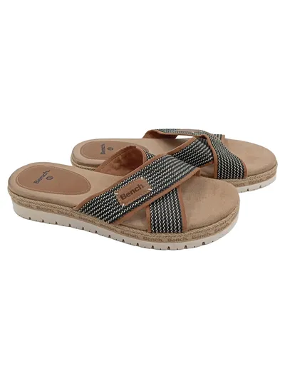 Bench Damen Sandalen Gr. 40 Beige Casual Kreuzriemen Pantoletten
