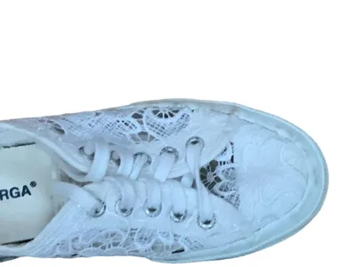 Superga Damen Sneaker low Spitze floral weiß Gr. 38 Freizeit