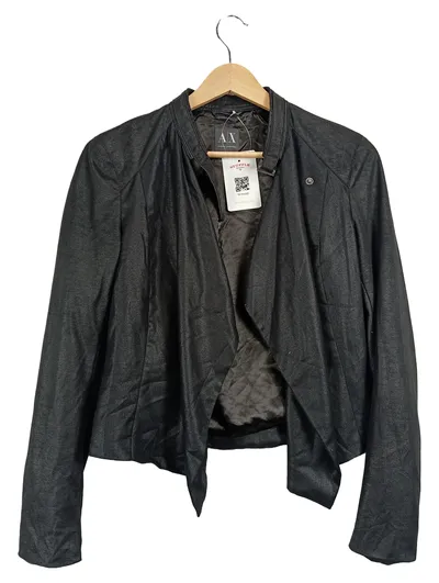 ARMANI EXCHANGE Damen Lederjacke Schwarz Gr. S Kunstleder Biker