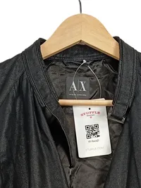 ARMANI EXCHANGE Damen Lederjacke Schwarz Gr. S Kunstleder Biker 4