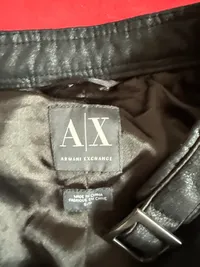ARMANI EXCHANGE Damen Lederjacke Schwarz Gr. S Kunstleder Biker 5