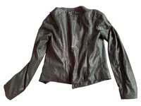 ARMANI EXCHANGE Damen Lederjacke Schwarz Gr. S Kunstleder Biker 6