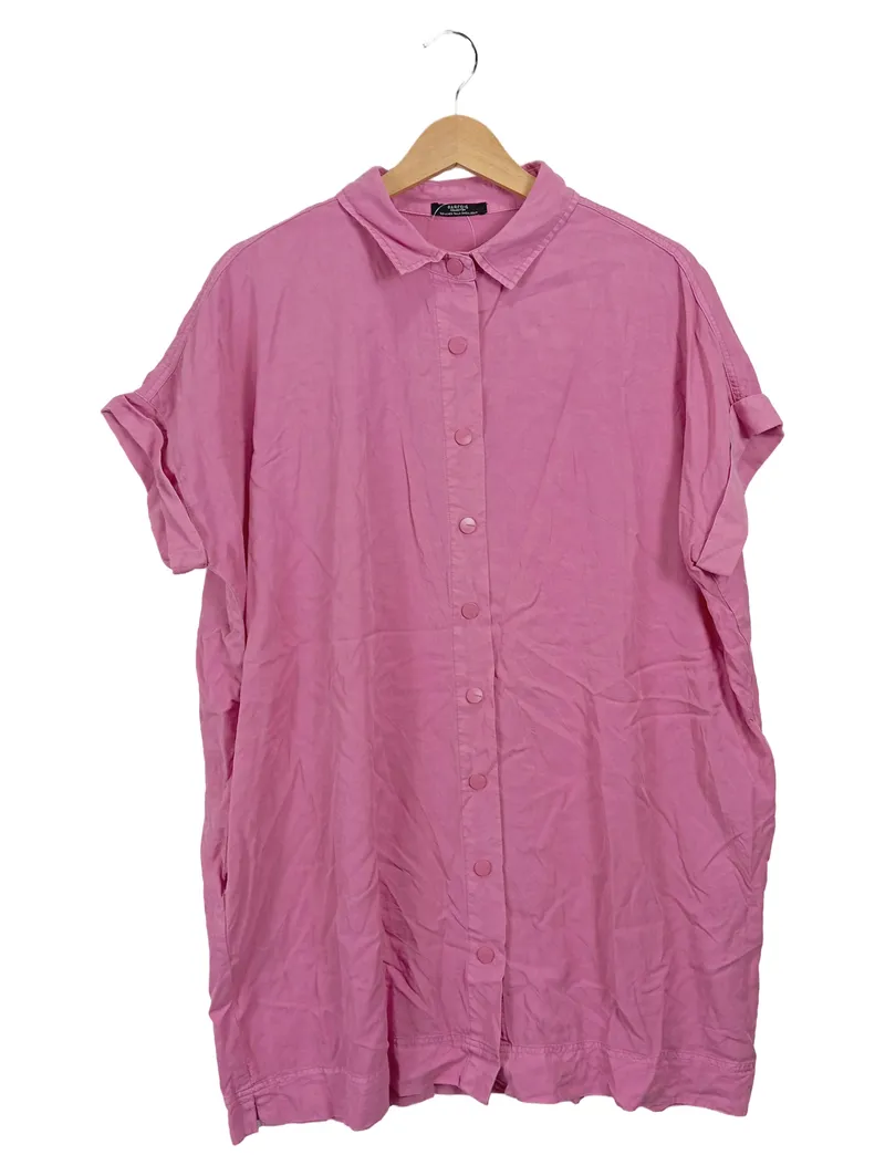 Parfois Damen Blusenkleid Hemdblusenkleid Gr. M Pink Casual 1