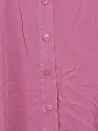 Parfois Damen Blusenkleid Hemdblusenkleid Gr. M Pink Casual 7