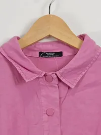 Parfois Damen Blusenkleid Hemdblusenkleid Gr. M Pink Casual 8