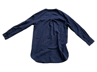 EDITED Damen Hemdbluse Gr. 40 Blau Langarm Stehkragen Brusttaschen