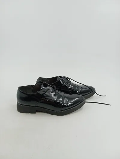 Tamaris Damen Schnürschuhe Lackleder Gr. 37 Schwarz Klassisch Business Alltag