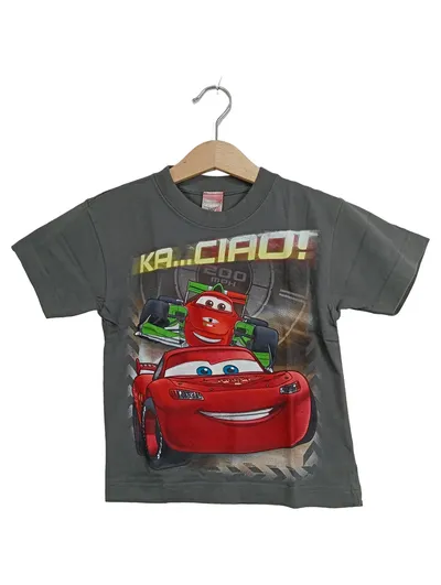Disney Pixar Cars 2 Kinder T-Shirt Gr. 104 Grau Kurzarm Lightning McQueen
