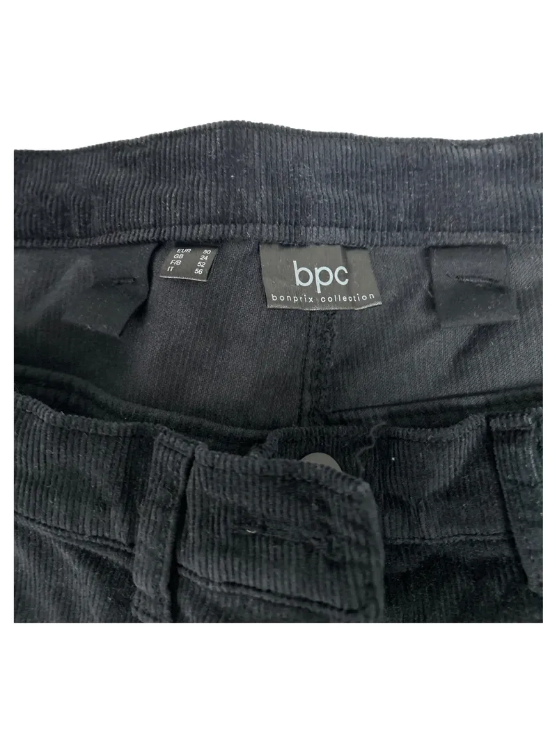 BPC Bonprix Collection Cordhose Damen Gr. 50 Schwarz Stretch Casual 4