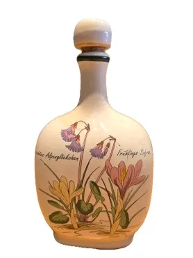Pharma Liebermann Karaffe Blumen Motiv Beige Keramik 24cm Vintage