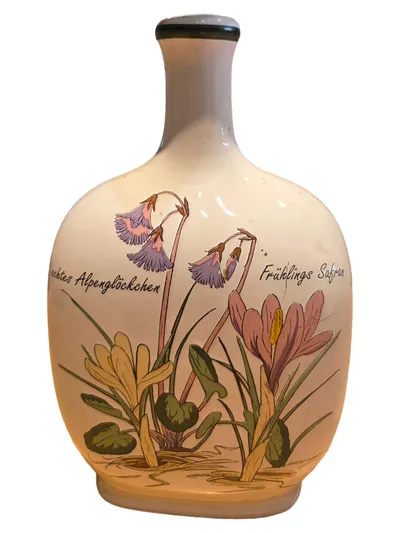 Pharma Liebermann Karaffe Blumen Motiv Beige Keramik 24cm Vintage