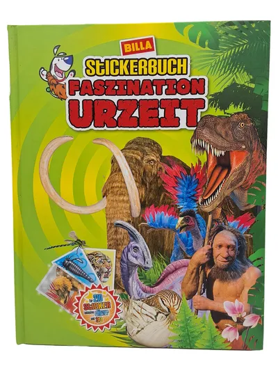 BILLA Stickerbuch Faszination Urzeit 210 Sticker inkl. Glitzer und 3D