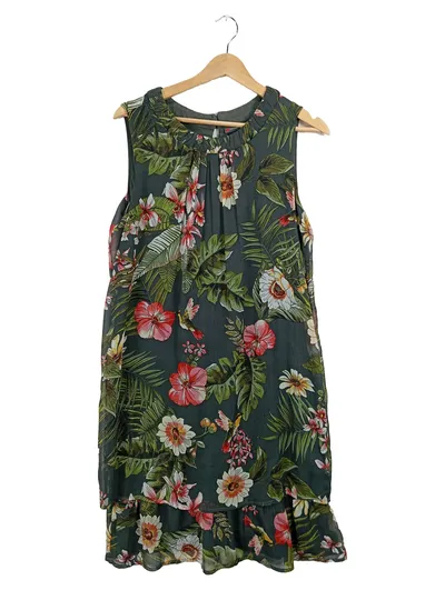 Street One Damen Sommerkleid Blumenmuster Tropical Gr. 36 Grün