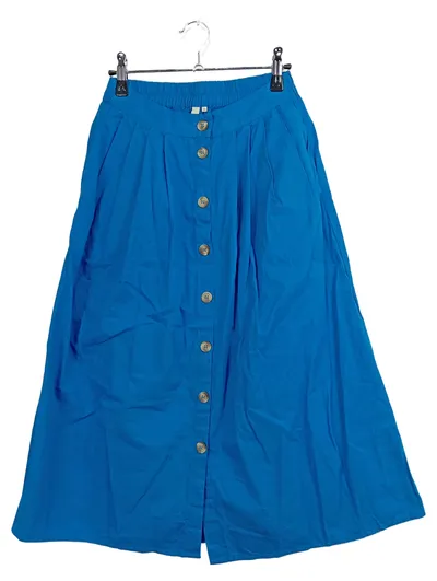 Fire & Glory Damen A-Linienrock Gr. 34 Blau Midirock Casual Knopfleiste
