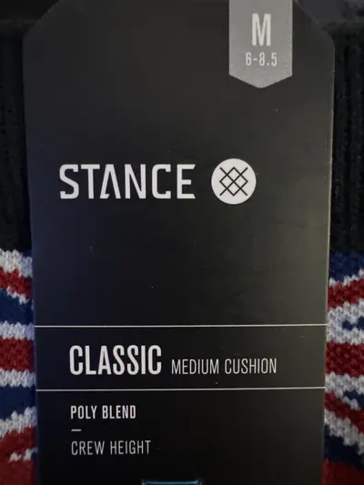STANCE John Classic Crew Socken Herren Gr. 38-42 Schwarz Rot NEU