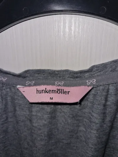 Hunkemöller Damen Schlafanzug Set Langarm Punkte Grau Gr. M