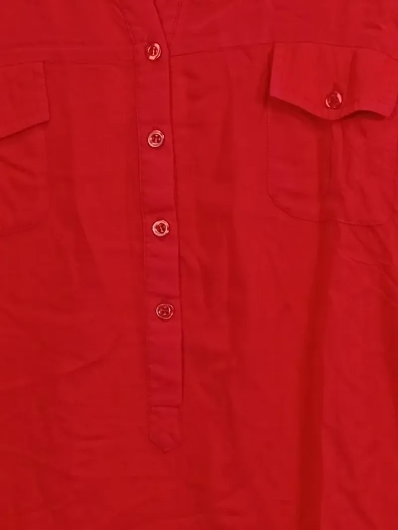 ANNE L. Damen Bluse Langarm Rot Gr. 40 Viskose Casual Knopfleiste 5