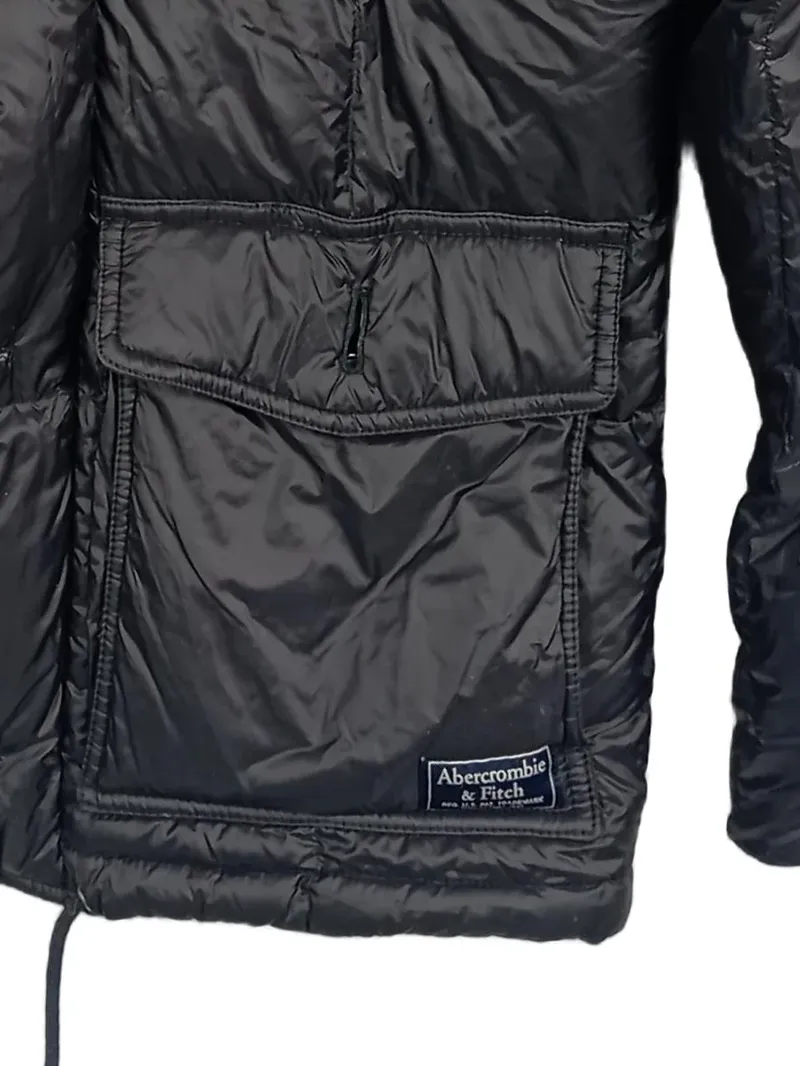 Abercrombie & Fitch Herren Steppjacke Parka Kapuze Schwarz Gr. XS 4