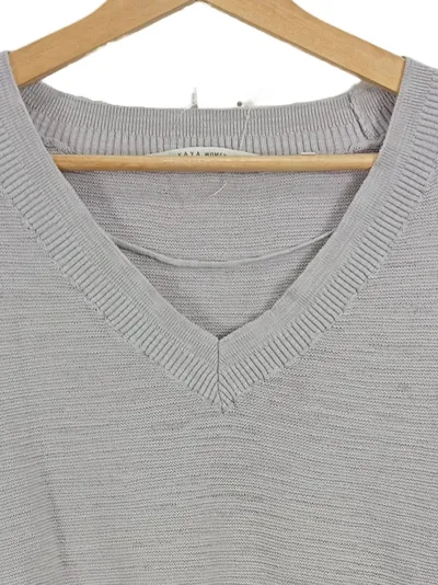 YAYA Damen Pullover Grau L Casual 3/4-Arm V-Ausschnitt