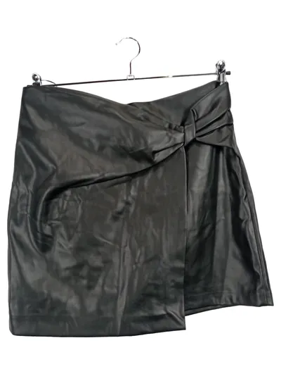 EDITED Damen Kunstlederrock Wickeloptik Schwarz Gr. 42