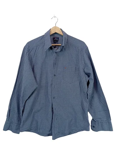Jupiter Herren Freizeithemd Kariert Blau Regular Fit Gr. L Baumwolle