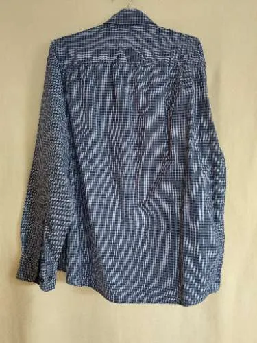 Jupiter Herren Freizeithemd Kariert Blau Regular Fit Gr. L Baumwolle