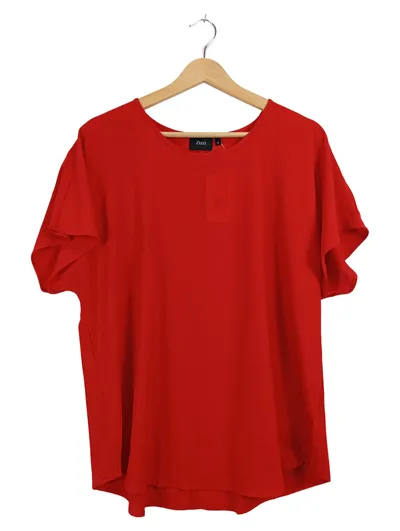 Zizzi Damen T-Shirt Rot Gr. 36/S Kurzarm Casual Oversize Bluse