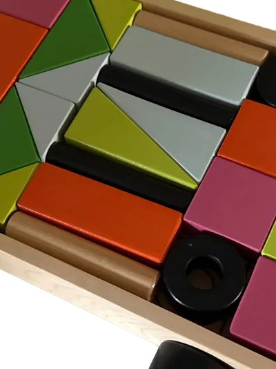 IKEA MULA Holzbausteine Bauklötze mit Wagen Mehrfarbig Kinder