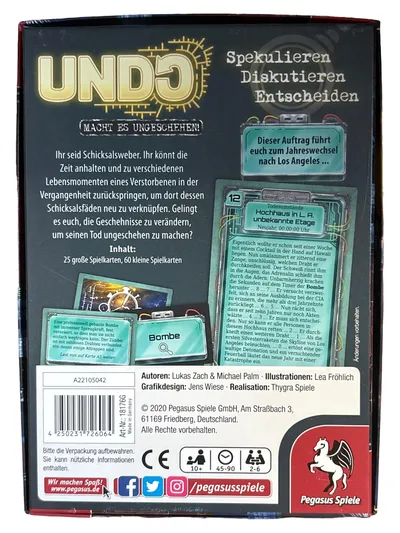 Pegasus Spiele Undo Rätselspiel Michael Palm Lukas Zach Macht es ungeschehen