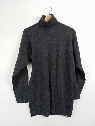 Insieme Herren Rollkragenpullover Basic Wolle Grau Gr. L