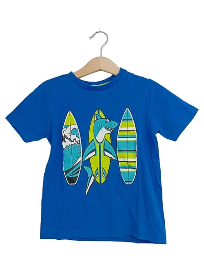 George Kinder T-Shirt Hai Surfbrett Motiv Blau Gr. 104 / 4T Jungen