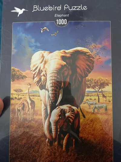 Bluebird Puzzle Elefant 1000 Teile Savanne Afrika Tiere Sonnenuntergang