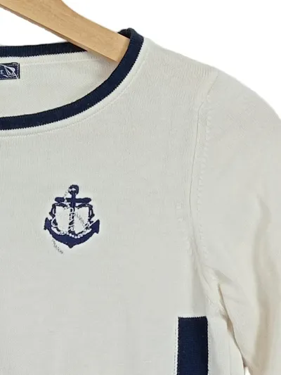 Giorgio di Mare Damen Pullover Anker-Motiv Gr. 34/XS Maritim Weiß