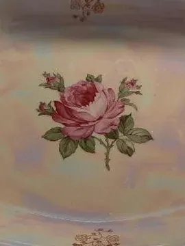 Kahla Servierplatte Porzellan Vintage Rose Florales Muster Beige 32cm