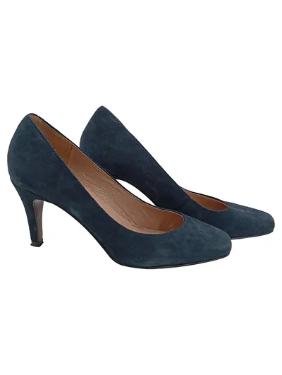 5th Avenue Pumps Damen Schuhe Wildleder Gr. 37 Petrol Klassisch Elegant