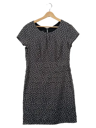 TAIFUN Damen Freizeitkleid Gr. 42 Schwarz Casual mit Herz-Muster