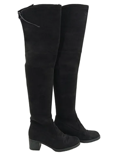 BUFFALO Damen Overknee Stiefel Gr. 37 Schwarz Modisch Elegant