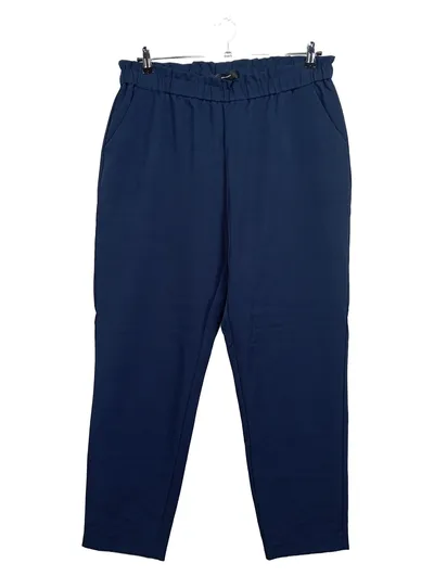 VERO MODA Damen Stoffhose Gr. 46 Blau Elastischer Bund Casual
