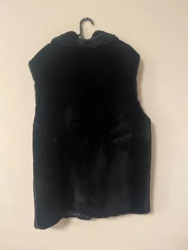 Berri Sport Couture Damen Fellweste Kunstpelz Elegant Schwarz Gr. 42/XL 2