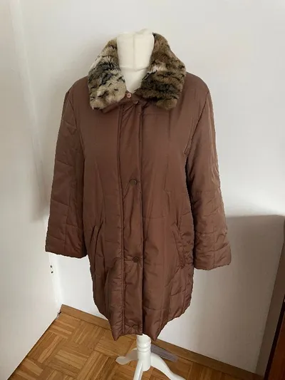 Avitano Damen Steppjacke L Beige Freizeit Uni Fellbesatz Gr. 40
