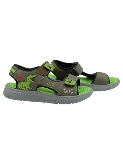 Kappa Kinder Outdoorsandalen Gr. 32 Dinosaurier Grau Grün Klettverschluss