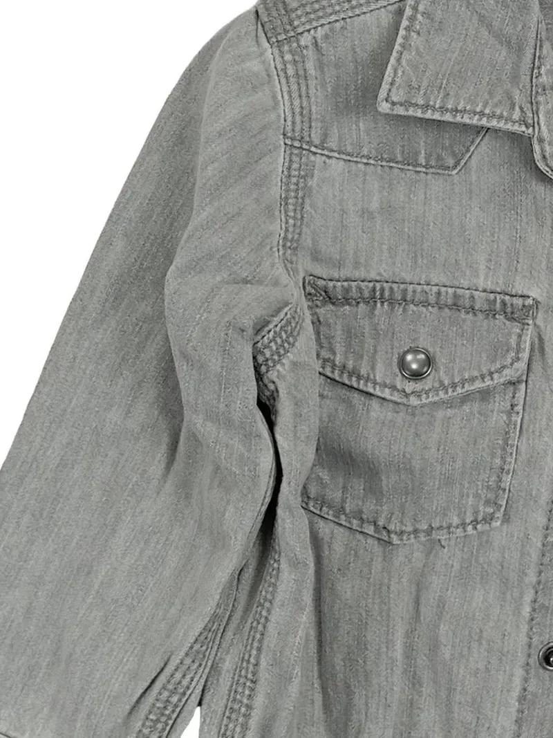 BABYGAP Kinder Freizeithemd Gr. 95/98 Grau Langarm Casual 3