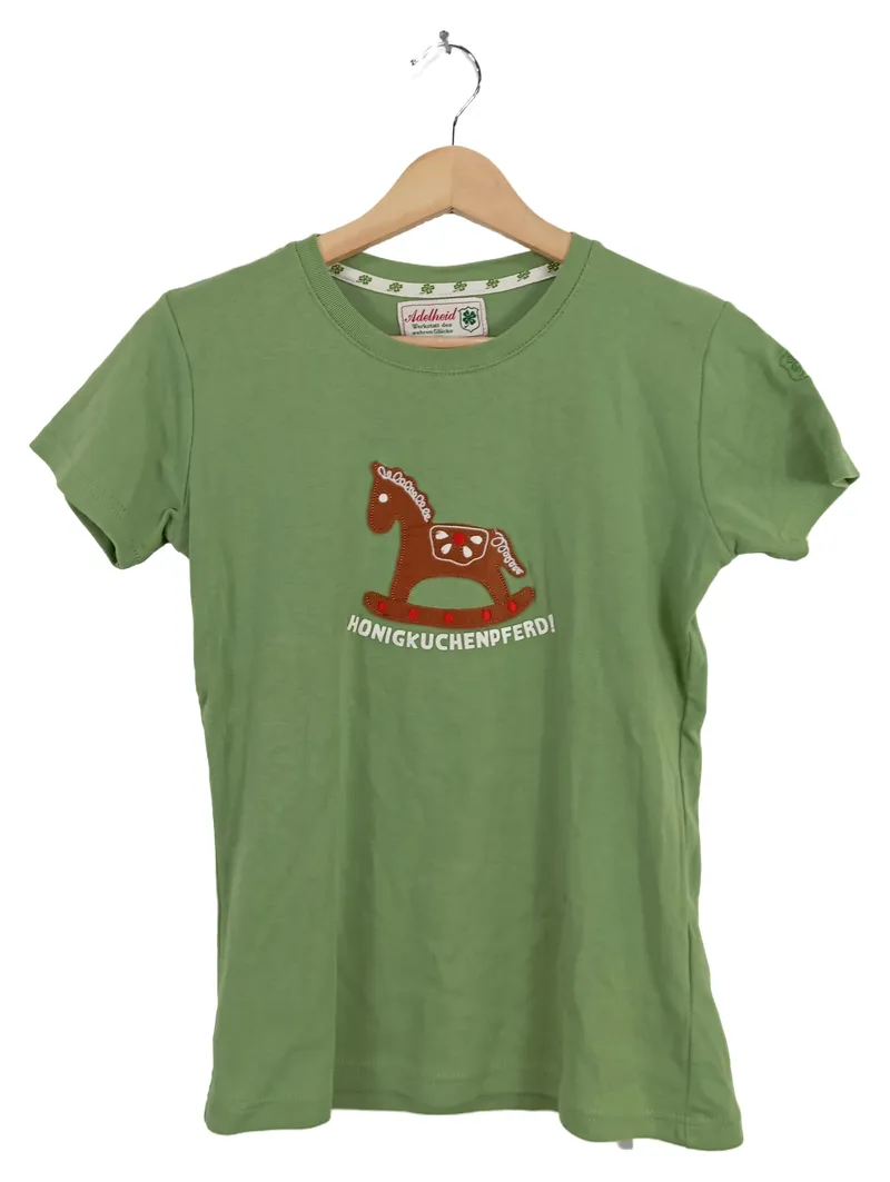 Adelheid Damen T-Shirt Honigkuchenpferd Grün Gr. 40/L Charmant 1