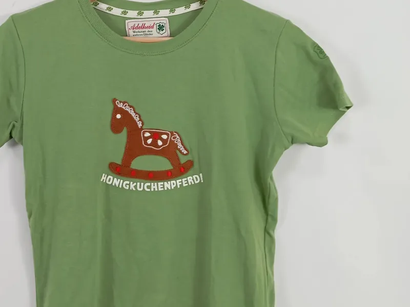 Adelheid Damen T-Shirt Honigkuchenpferd Grün Gr. 40/L Charmant 4